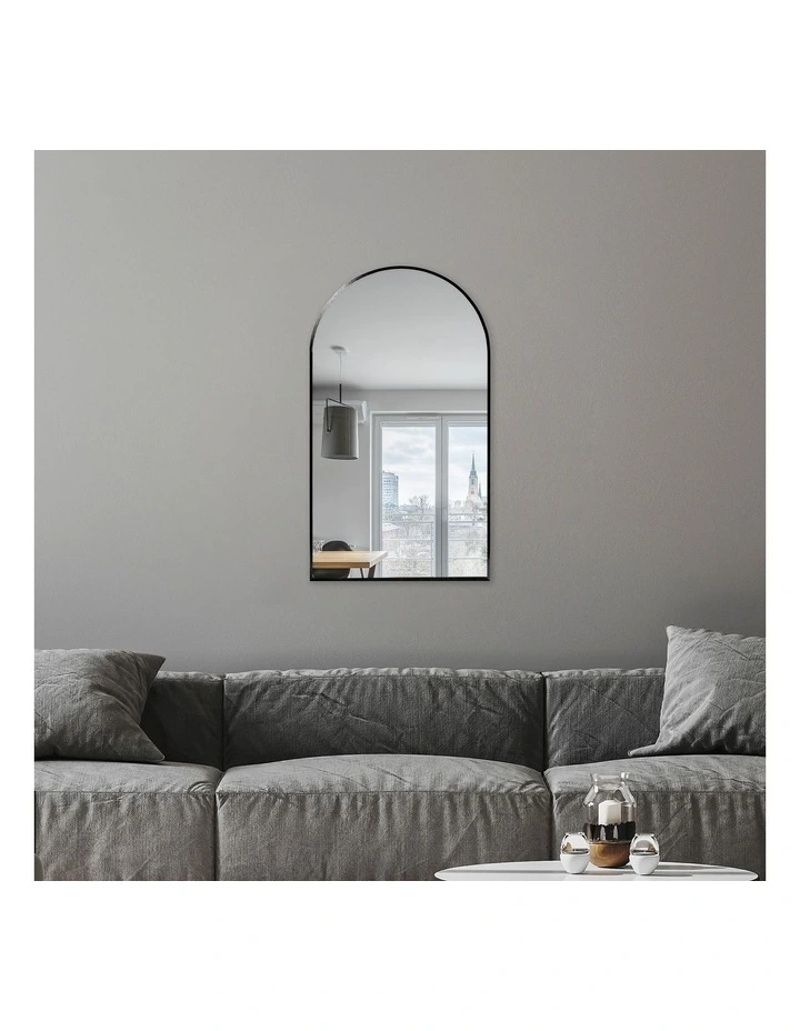 Naomi Arched Wall Mirror 80cm in Black