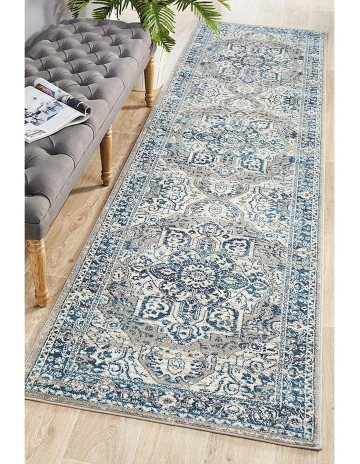 Babylon Runner Rug 207 in Blue