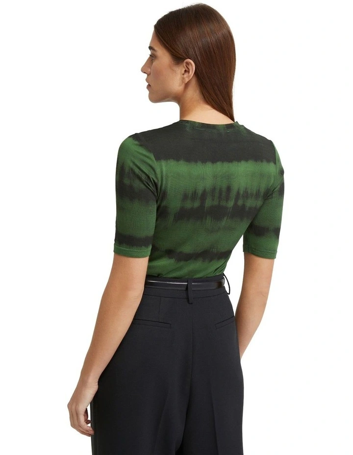 Imogen Crew Neck Printed T-Shirt in Green