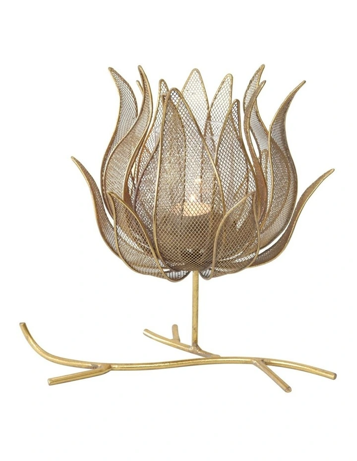 Lustre Lotus Pillar Candleholder in Multi