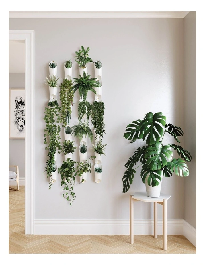 Floralink 10x10x69cm Wall Vessel in White