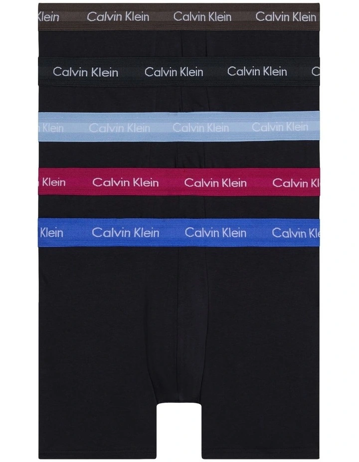 Cotton Stretch Boxer Briefs 5 Pack in Black