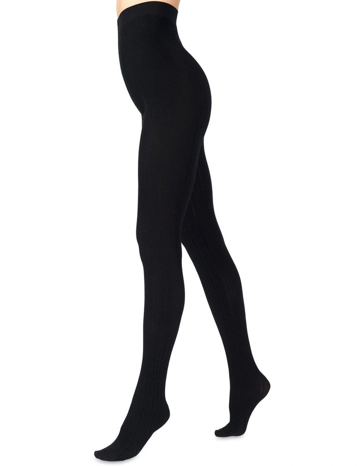 Cable Tights in Black