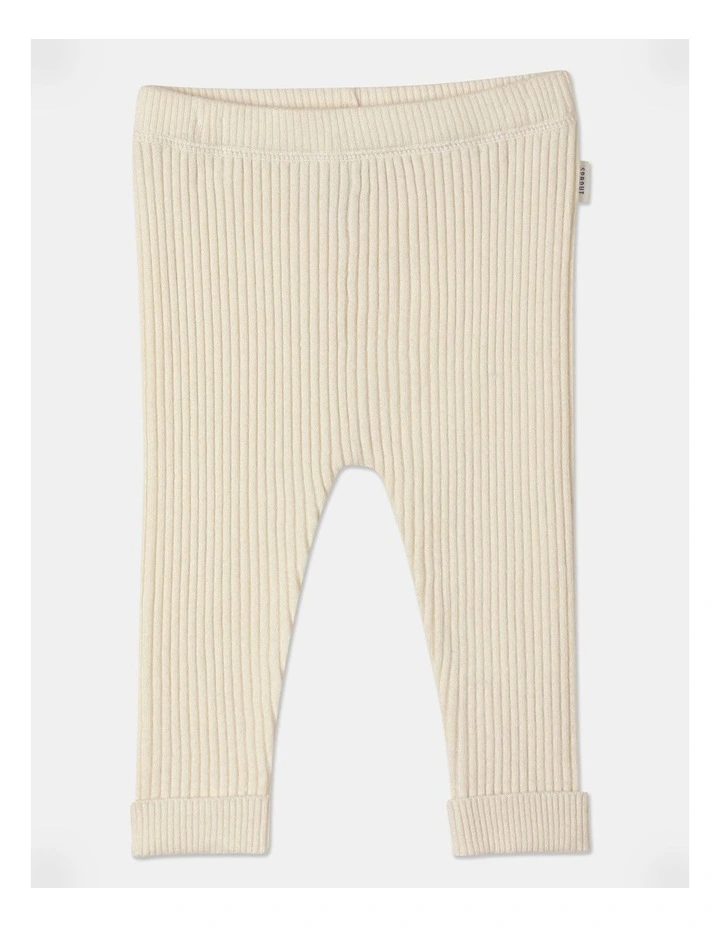Essential Knit Rib Legging in Cream