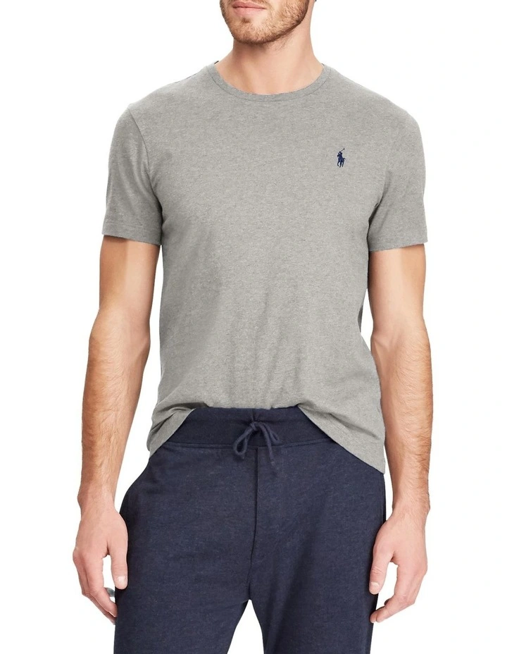 Custom Slim Fit Jersey Crewneck T-Shirt Grey