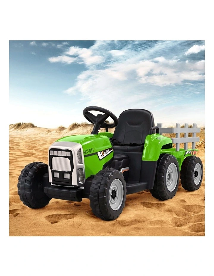 Electric Ride-on Farm Tractor in Green