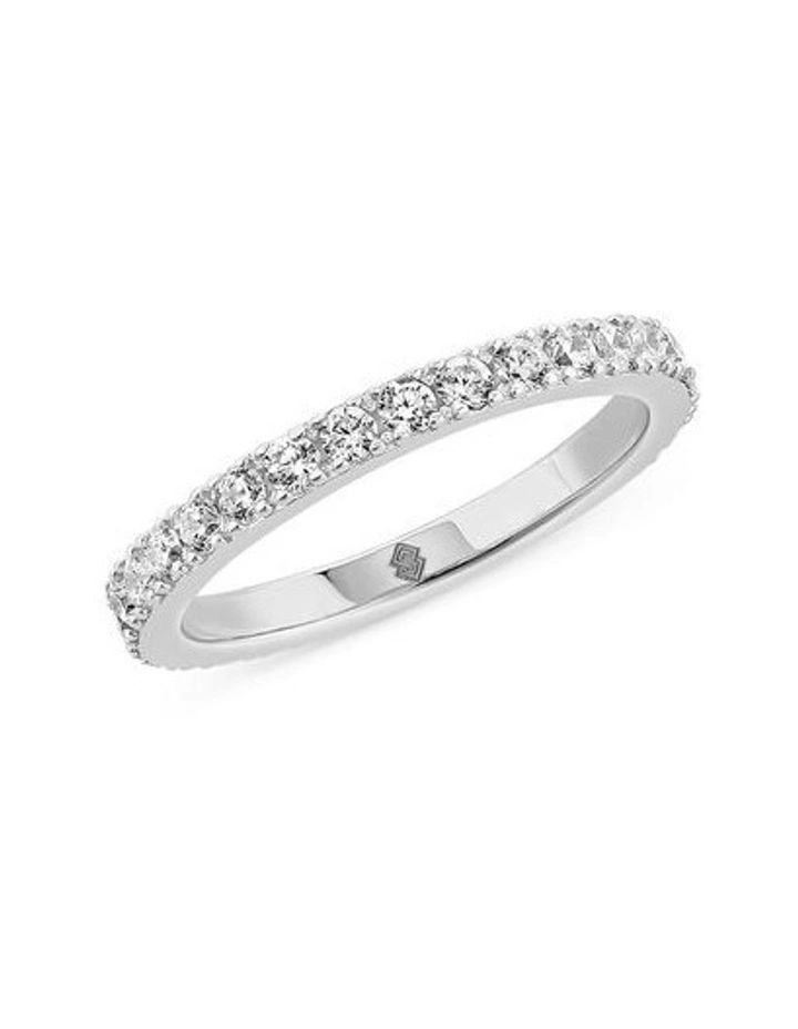 Complete Ring With Man Made in White Diamonds