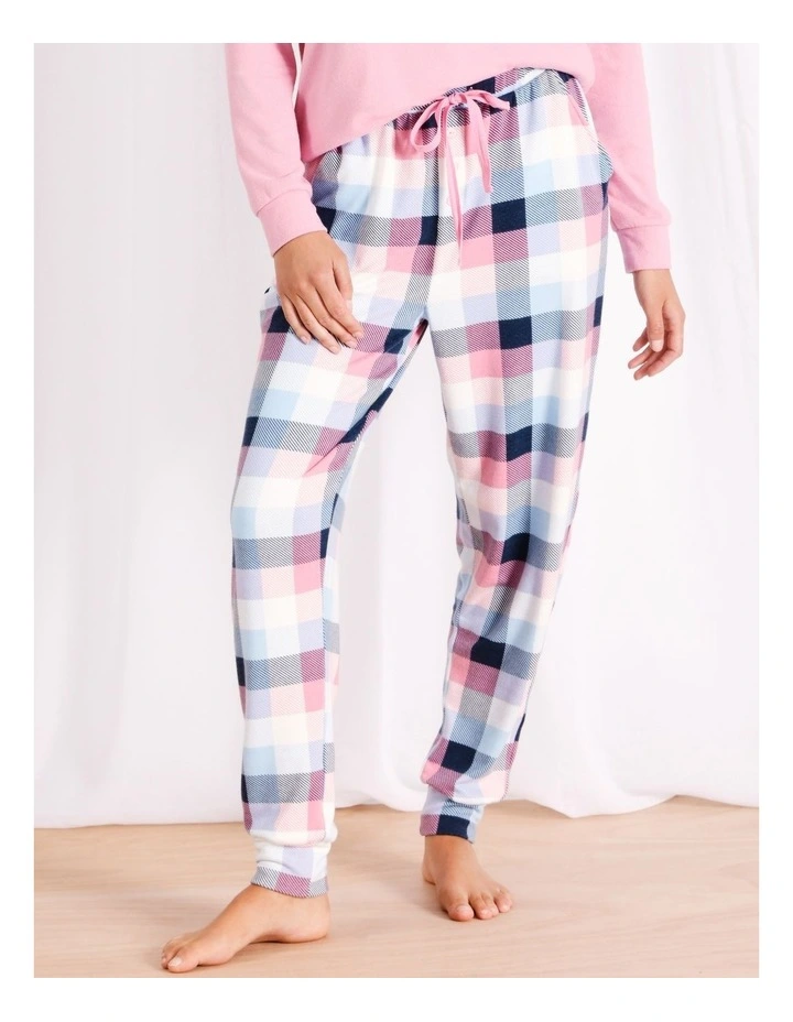 Supersoft Cuffed Pant in Blue and Pink
