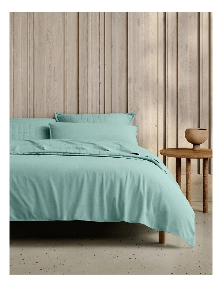 Reilly Quilt Cover Set in Arctic Green