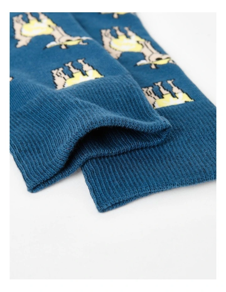 Holiday Llama Socks in Blue