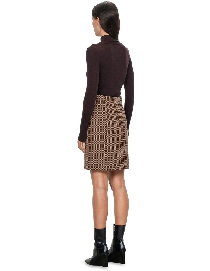 Deco Check Short Skirt in Chocolate