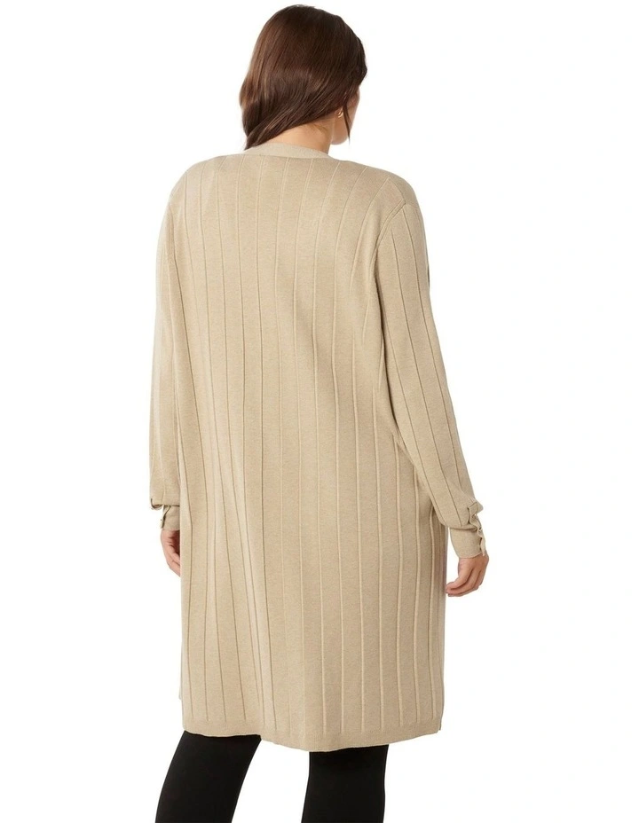 Daphne Longline Cardigan in Beige