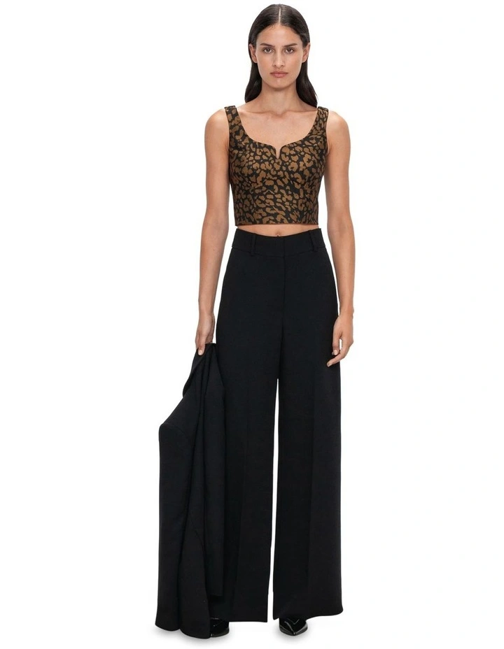 Gilded Leopard Bustier in Black Gold