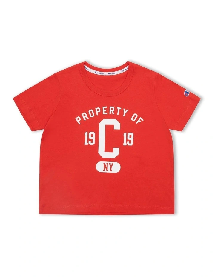 Graphic Boxy Tee in Vermilion