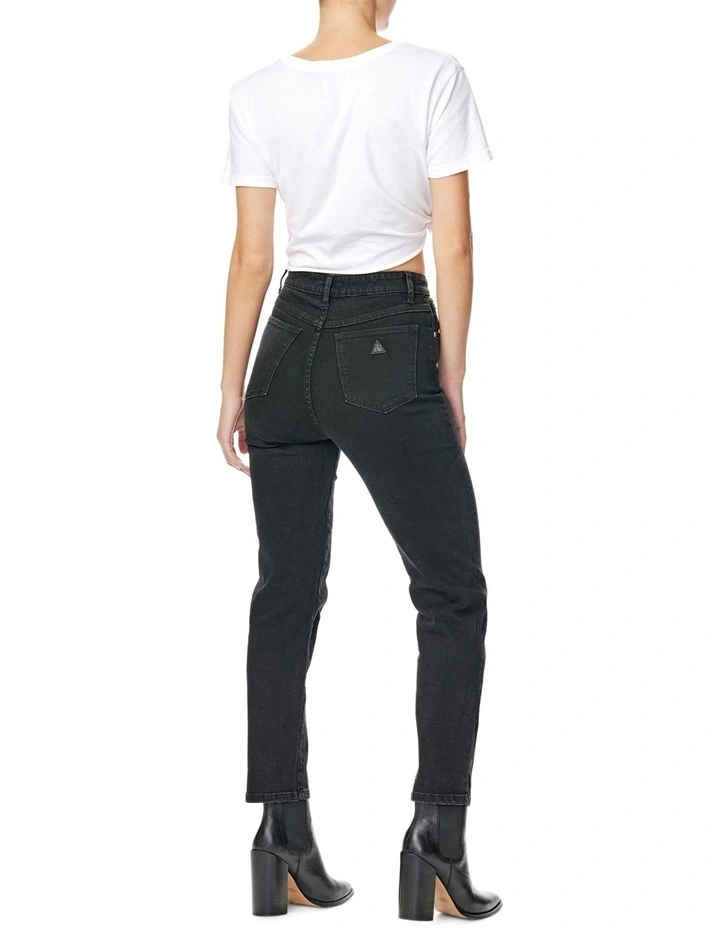 A 94 High Slim Mom Jeans in Black
