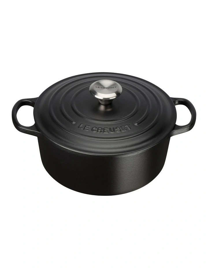 Signature Cast Iron Round Casserole Satin Black: Made in France