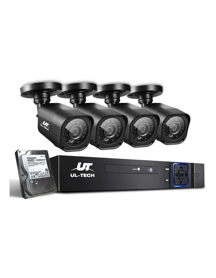 CCTV Security System 4CH DVR 4 Cameras 2TB Hard Drive