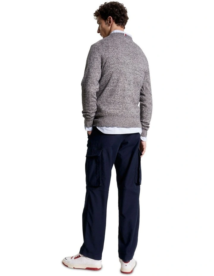 Pima Organic Cotton Cashmere Crew Neck Knit in Black