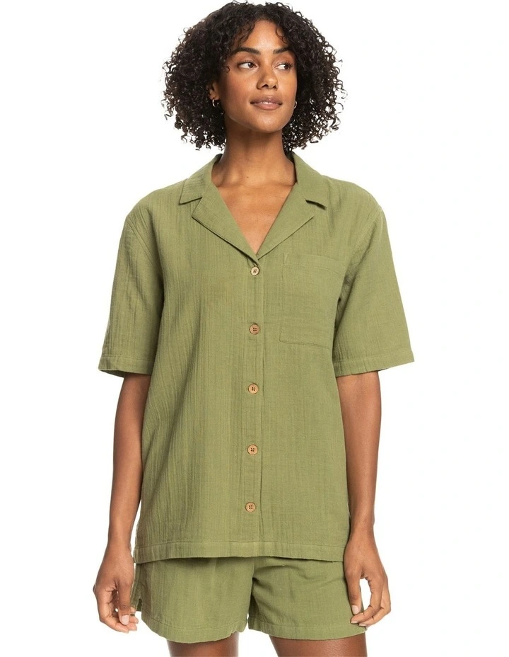 Aloha Sunset Short Sleeve Shirt in Green