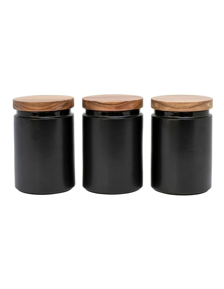 Industry Canister Set 10x15cm Set of 3 in Black