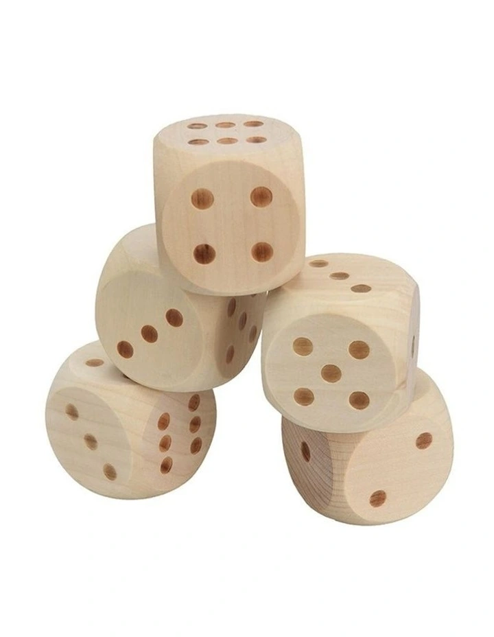 Yatzy Outdoor Wooden Dice Play Toy With Score Sheet 5cm (6+ Years)