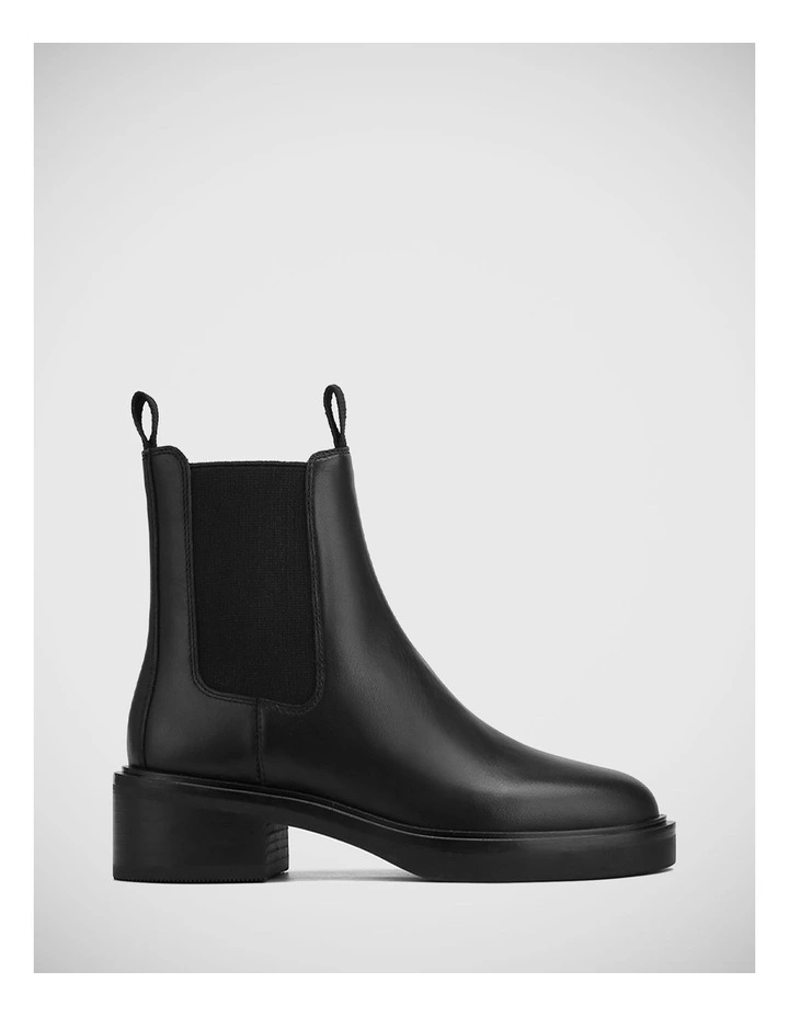 Gina Leather Ankle Boot in Black