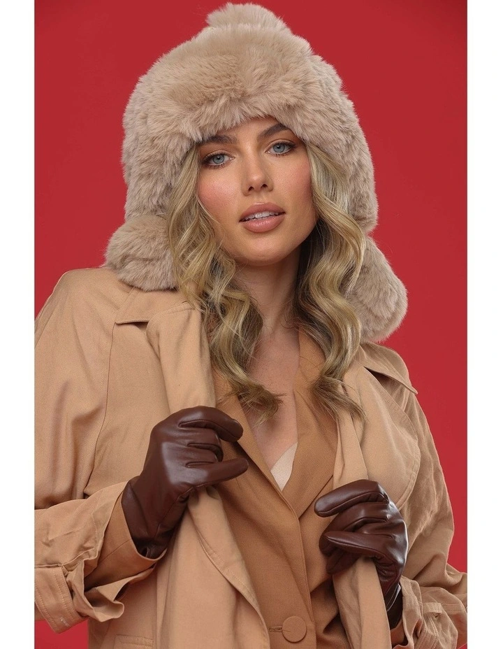 Zoey Leather Gloves in Brown