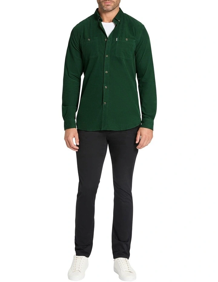 Cord Games Long Sleeve Shirt in Emerald