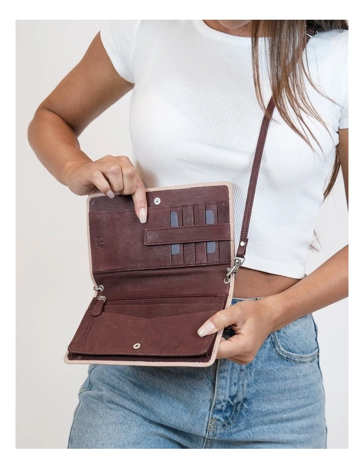 Leather Wallet/Organiser Bag in Blush