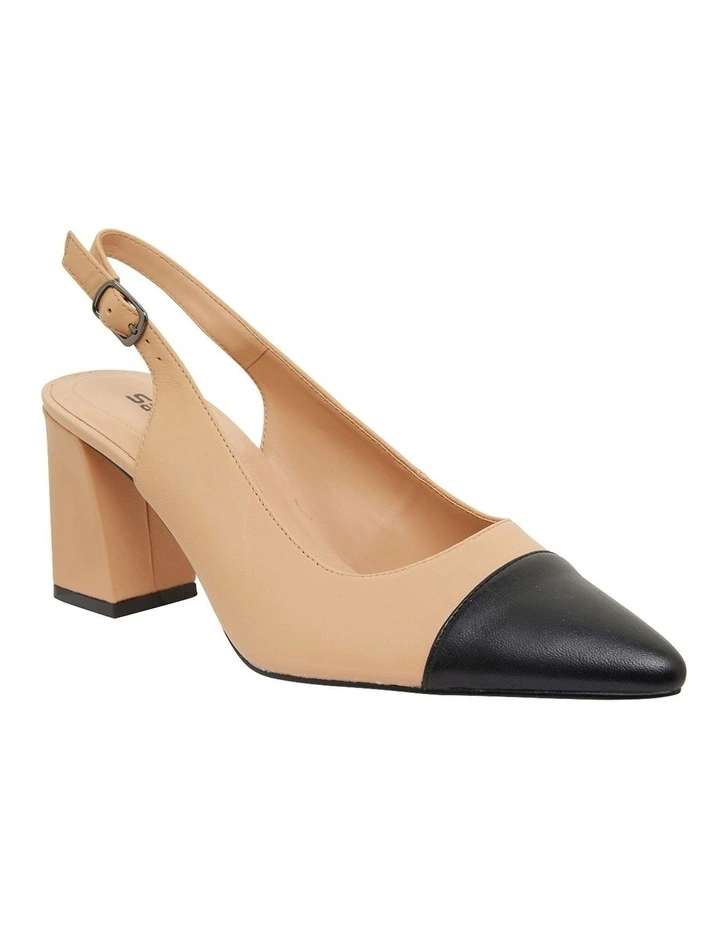 Kirsty Heeled Shoes in Black/Camel Leather