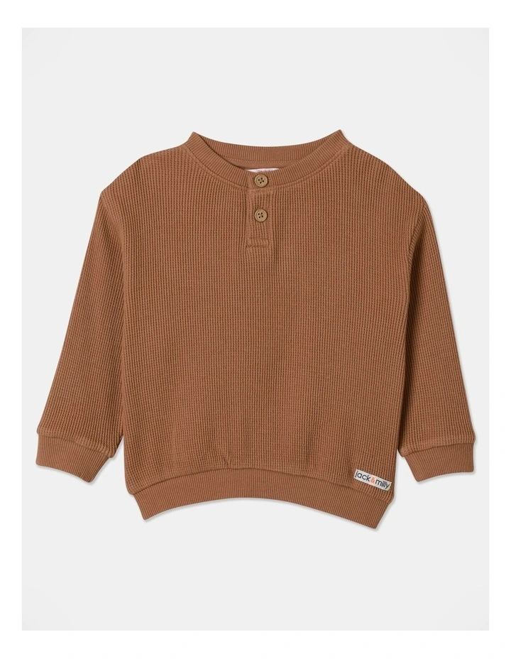 Quinn Henley T-Shirt in Light Brown