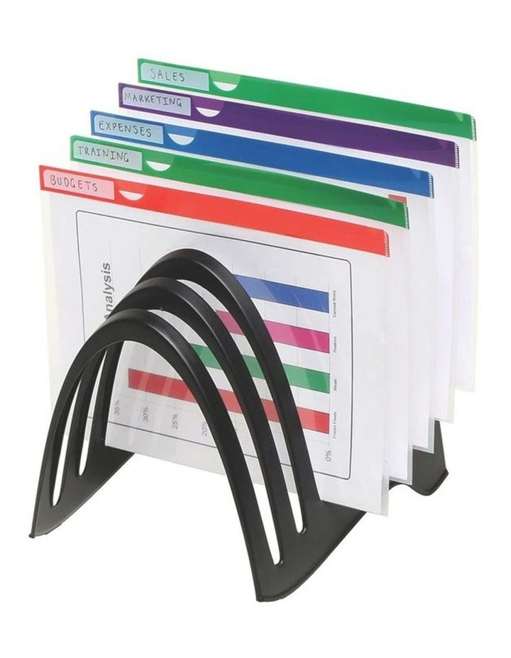 A4 Paper Documents Folder Rack/Organiser Holder/Stand Home/Office Black