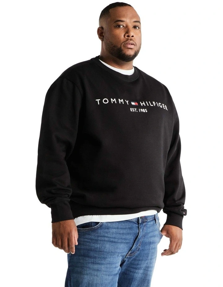 Big & Tall Crew Sweat Top in Black