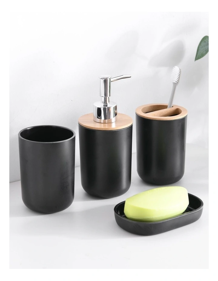 Takae Bathroom Vanity Set 4 Piece in Black