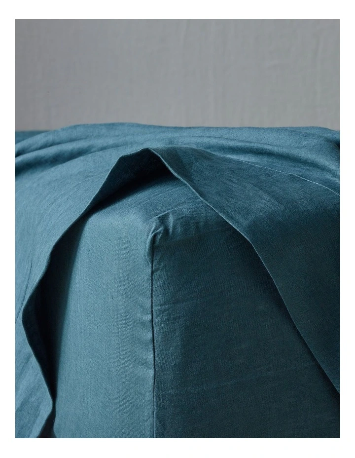 Sandy Cape Washed Belgian Linen Sheet Separates in Seaglass