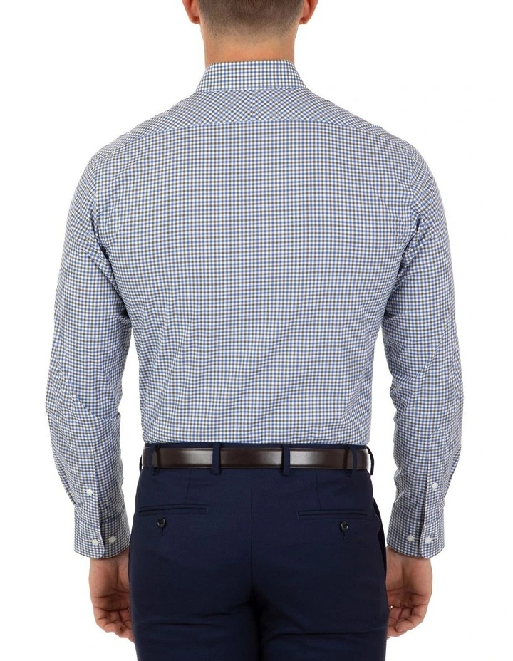 Modern Fit Blue Check Brighton Business Shirt FCL230