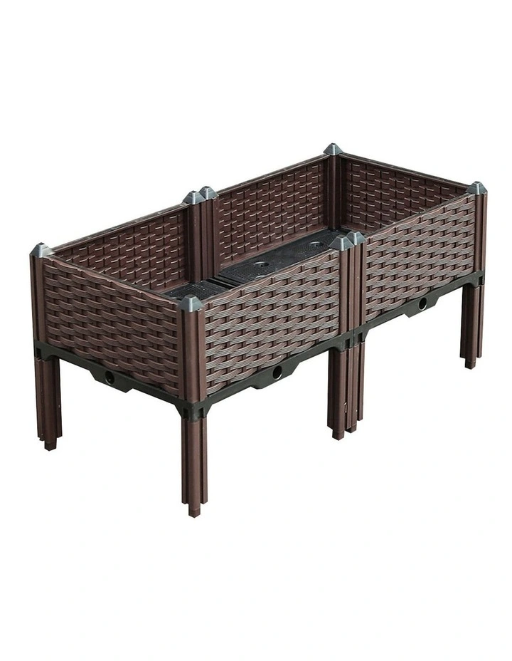 Raised Planter Box Flower Bed with Legs 80cm in Dark Brown