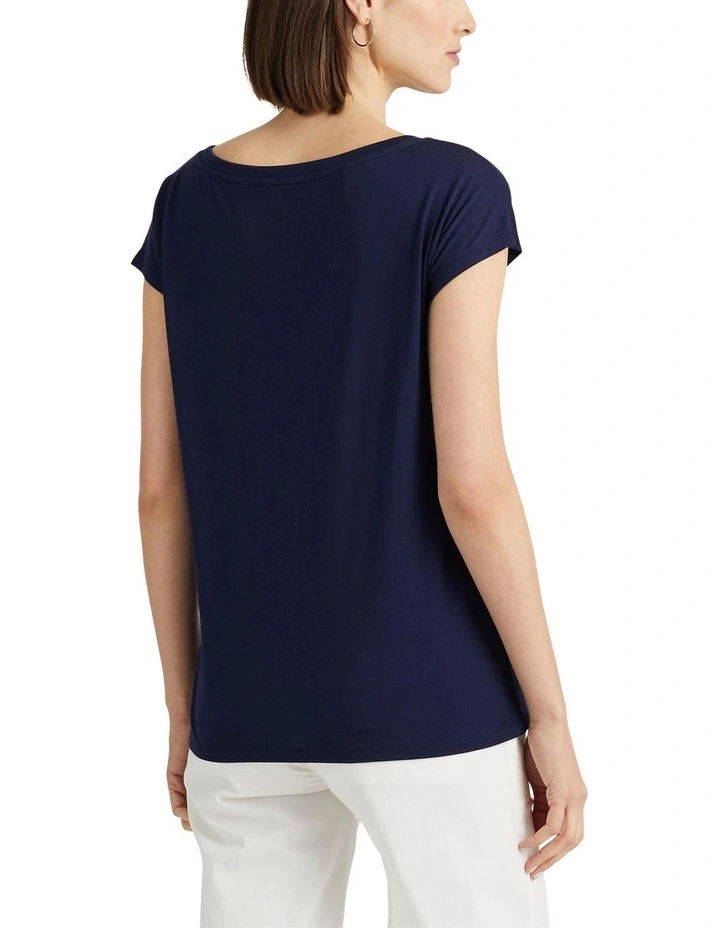 Graphic Jersey Tee in Navy