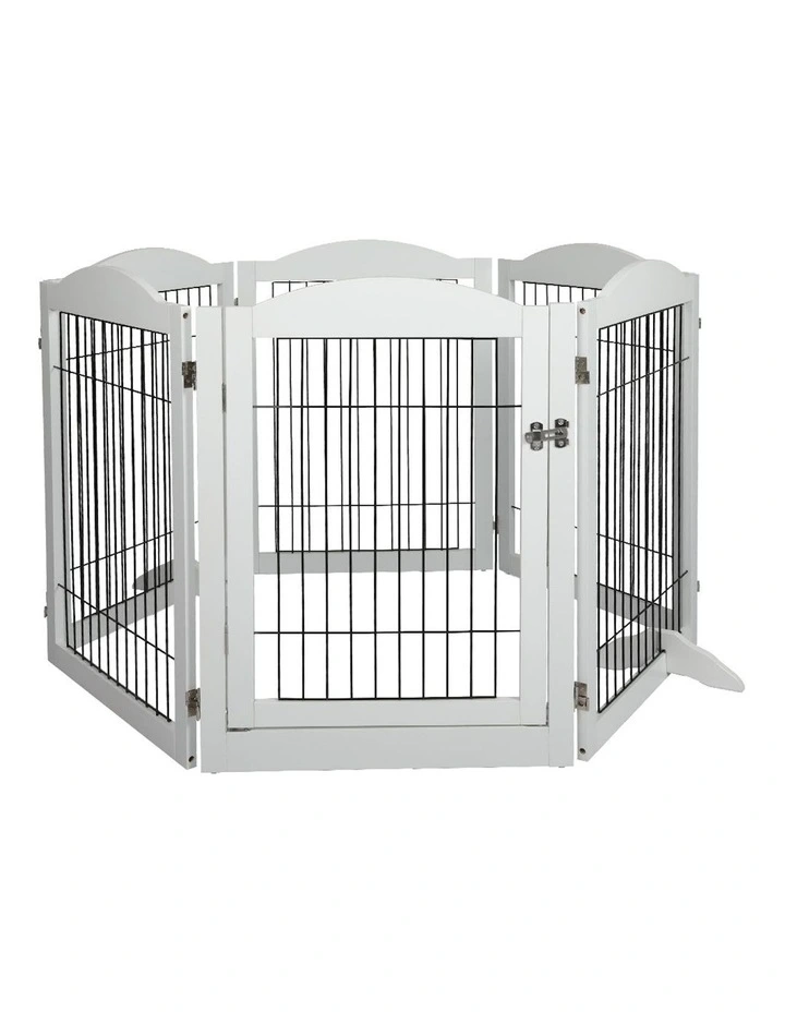 6 Panels Playpen in White