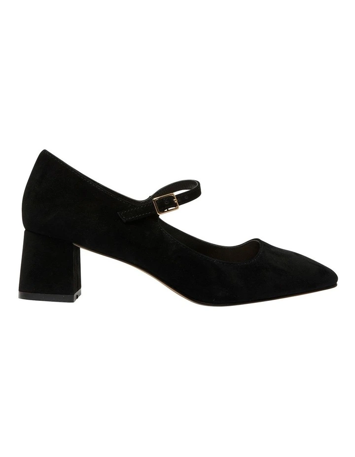 Tempt Heeled Shoes in Black Suede