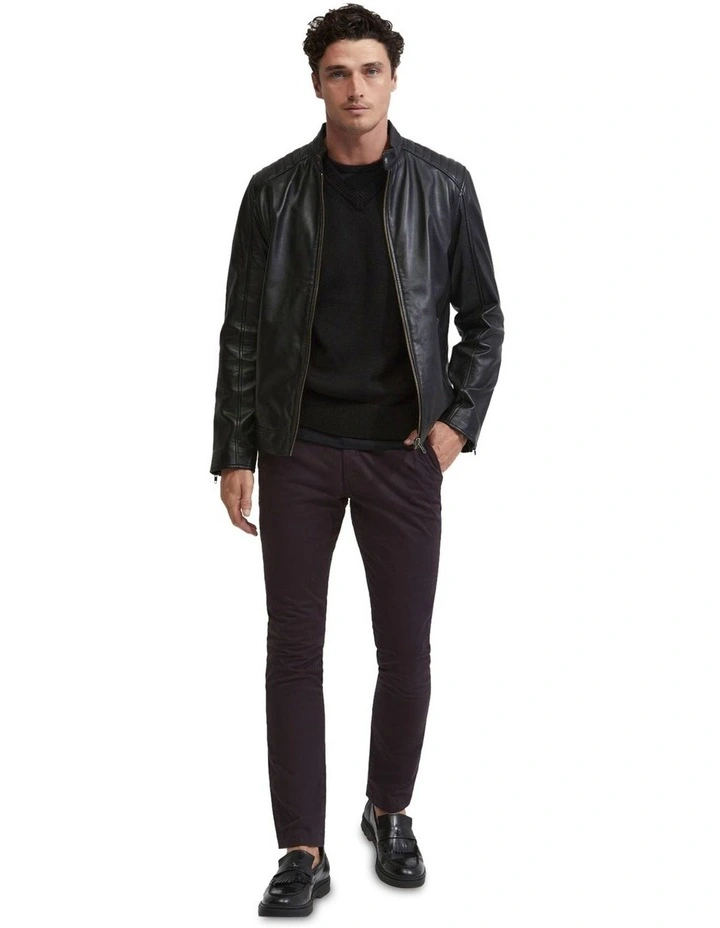 Benji Nappa Leather Jacket in Black