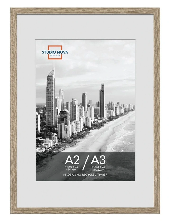 Premium Picture Poster Frame A2 to A3 in Natural Oak