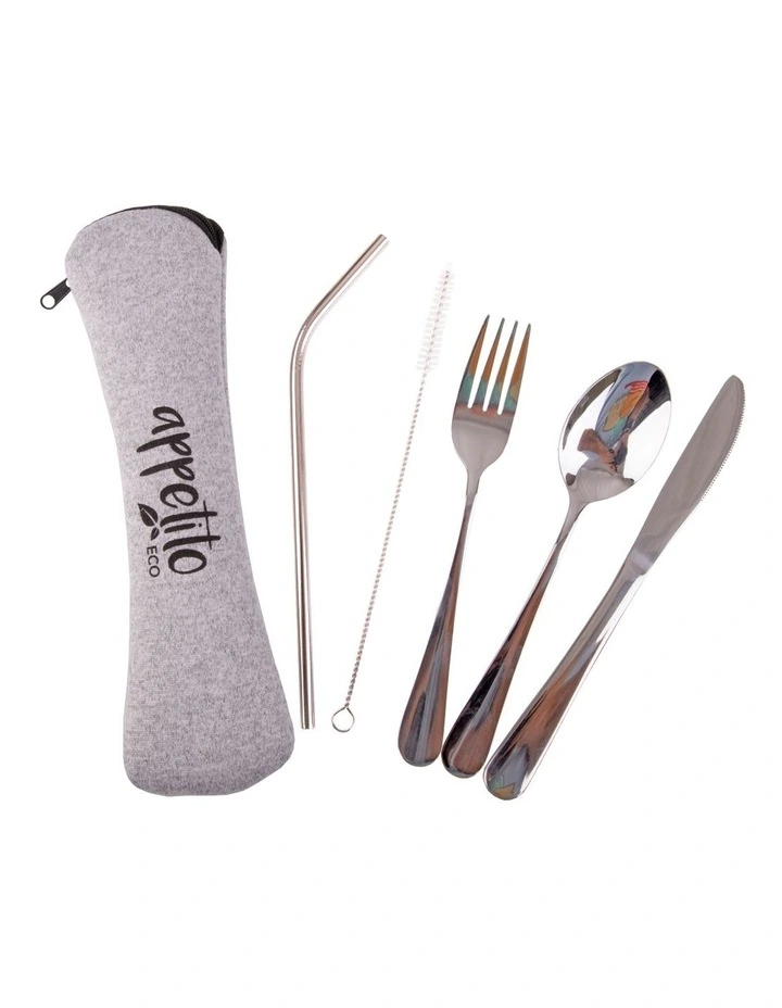 Traveller's Cutlery Set 5 Piece in Stainless Steel