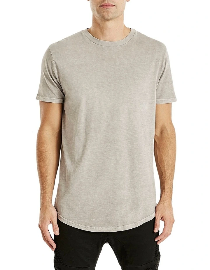 Essential Curved Hem T-Shirt in Grey