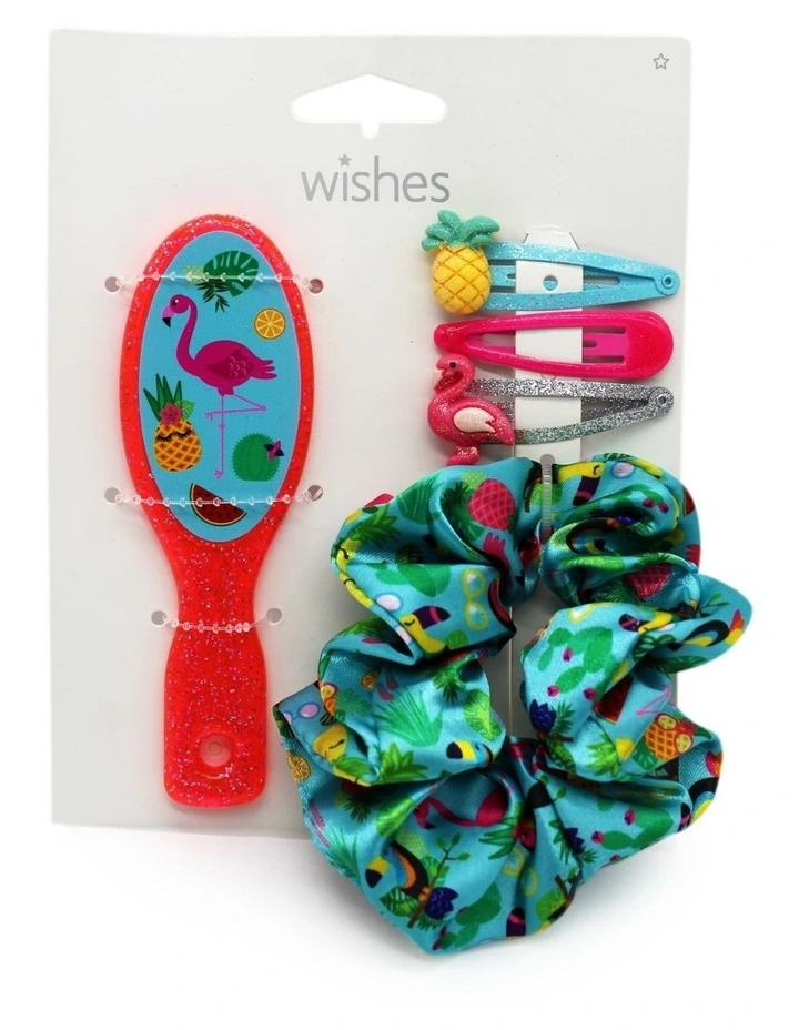 Brush Clip and Scrunchie Pack in Multi