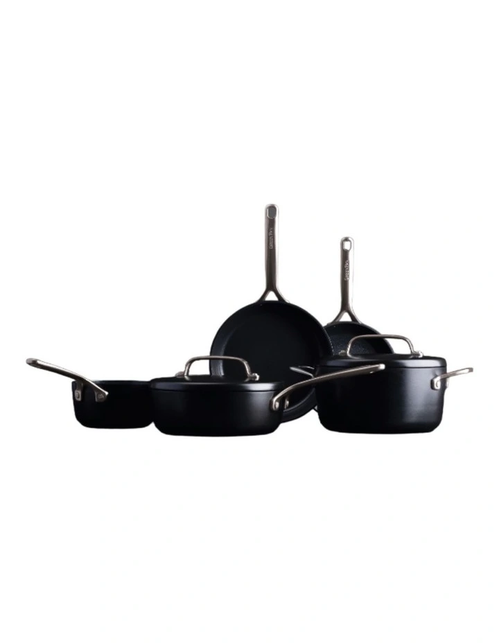 Cookware Set with Bonus Protective Sheets 5 Piece in Black