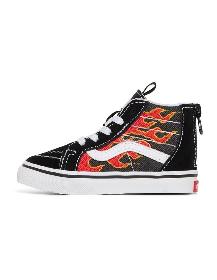 Sk8 Hi Zip Pixel Flame Infant Sneakers in Black