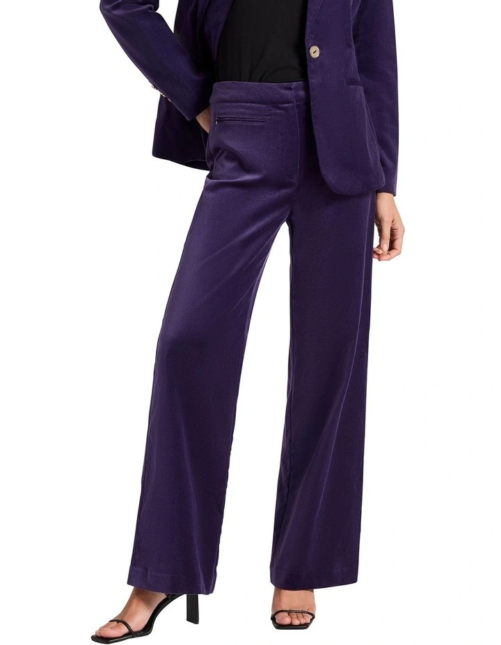 Nala Velvet Pant in Night Shade