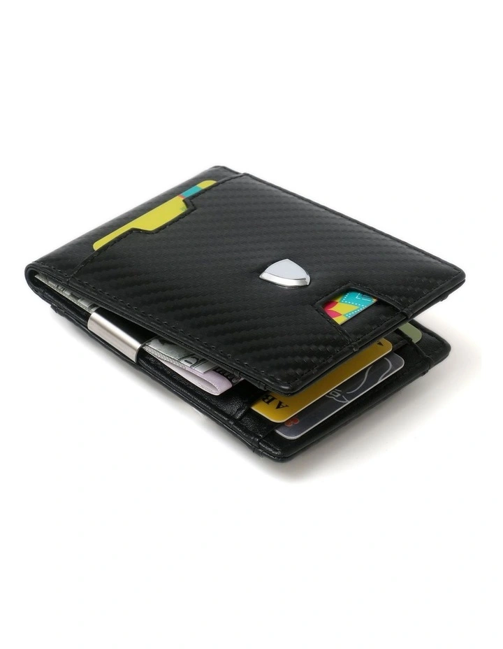Yamba Vegan Minimalist Slim Bifold Front Pocket Wallet in Black