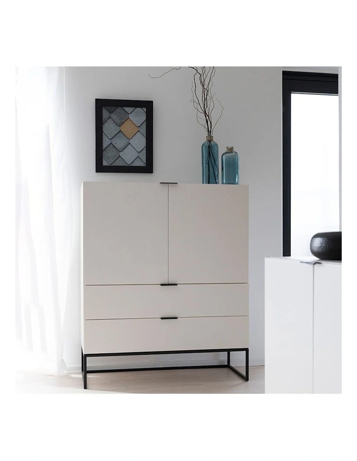 Svana Tall Sideboard 100cm in White